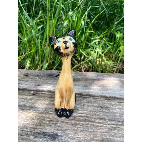 Vintage MCM Small Siamese Cat Figurine Ceramic - Picture 10 of 15